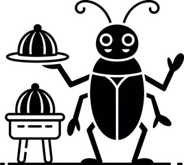 Minimalistic line art illustration of a martini glass isolated on white background