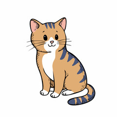 Obraz premium vector illustration of a cat,white background
