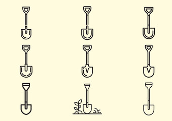 Garden shovel Line art Vector design