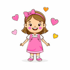 little girl with heart girl happy smile 
