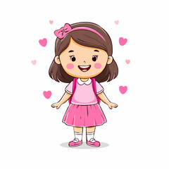girl with heart,girl happy smile 
