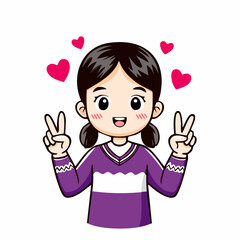 little girl with heart