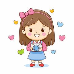 little girl with heart