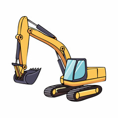 excavator on a white background