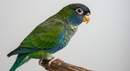 A beautiful green parrot perched on a branch.