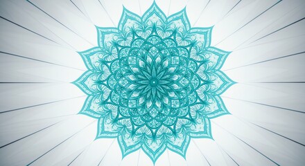 Turquoise mandala with radial lines