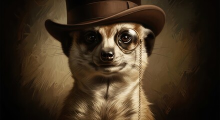 A Dapper Meerkat in a Top Hat.