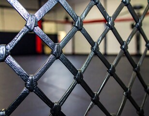 Fototapeta premium Close-up of a black metal cage