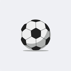 Fototapeta premium Simple black and white illustration of a soccer ball.