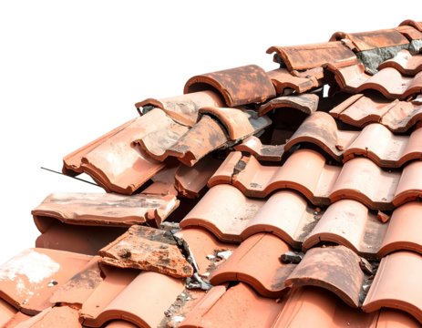 Damaged Terracotta Roof Tiles