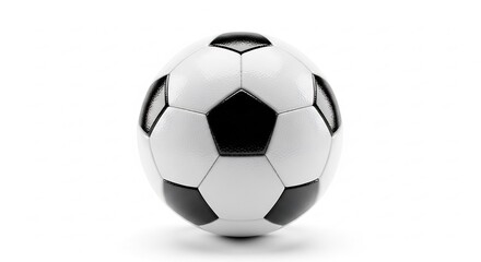 Fototapeta premium Detailed 3D Render of a Classic Black and White Soccer Ball, Isolated on a Bright White Background