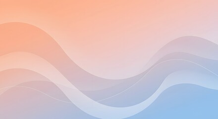 Fototapeta premium A tranquil abstract background showcasing the smooth fluidity of transparent layers and a soft color transition from peach to light blue