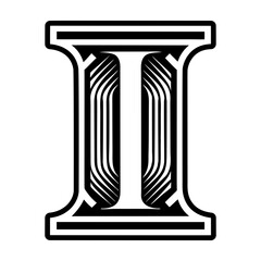 Minimalistic letter i logo crafted in solid style