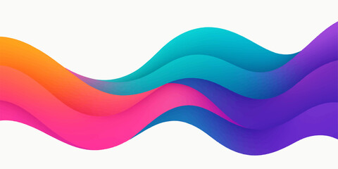 Abstract colorful wave background with flowing curves and rainbow design
