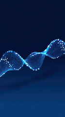 Digital wave pattern with glowing blue lights creates modern aesthetic, representing technology and innovation in minimalistic style