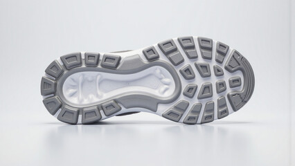 Bottom View of a Stylish Gray Sneaker