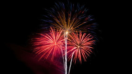Colorful fireworks light up the night sky during a festive celebration