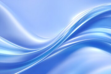 Fototapeta premium Elegant abstract blue waves with soft shapes—calm, corporate-ready. Symbolizes trust & innovation. Ideal for executive decks, fintech, UI, and premium brand expression.