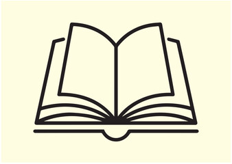Open book Line art Vector design