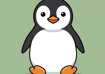 Obraz premium Charming Cartoon Penguin with a Friendly Expression for Child-Friendly Content