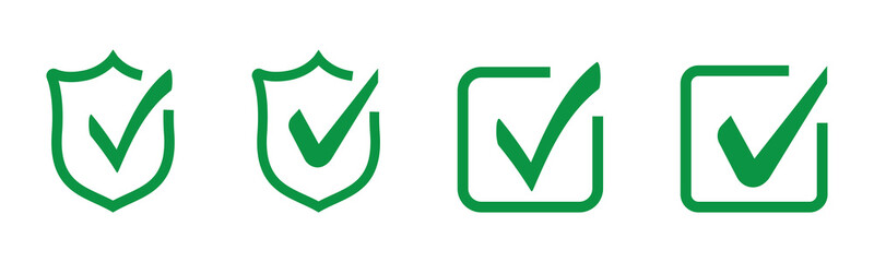 Check box icon with correct, accept checkmark icons tick box checked. Vector Illustration Eps 10 © ISHWARAN