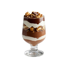 Delicious Chocolate and Caramel Layered Dessert in Glass