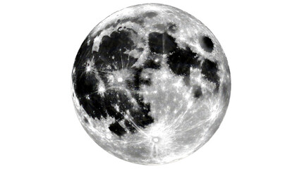 Detailed Black and White Photograph of the Full Moon