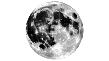 Detailed Black and White Photograph of the Full Moon