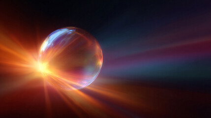 A captivating, glossy sphere radiates light against a dark backdrop. Metaphor for innovation, potential, or new beginnings. Ideal for technology, science, or creative concepts.