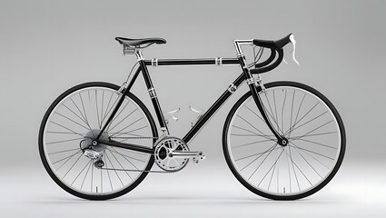 Naklejka premium Classic Black Bicycle with Vintage Aesthetic for Timeless Mobility