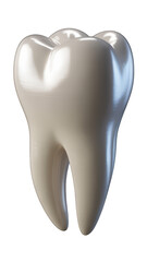 Pristine White Molar Tooth on Black Background