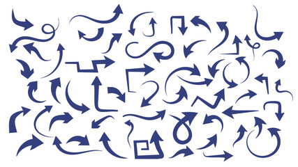 Collection of arrows box style arrows round arrows bend arrows dual short arc arrows Vector