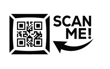 QR code scan icon set. Scan me frame. QR code scan for smartphone. QR code for mobile app, payment and identification. Vector illustration.