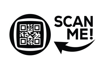 QR code scan icon set. Scan me frame. QR code scan for smartphone. QR code for mobile app, payment and identification. Vector illustration.