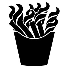 silhouette of a twisted curly french fries