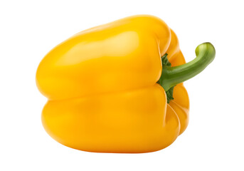 Fresh Yellow Bell Pepper with Vibrant Color and Glossy Skin – Healthy Vegetable, Culinary Ingredient, High-Resolution Food Photography, Transparent Overlay 
 