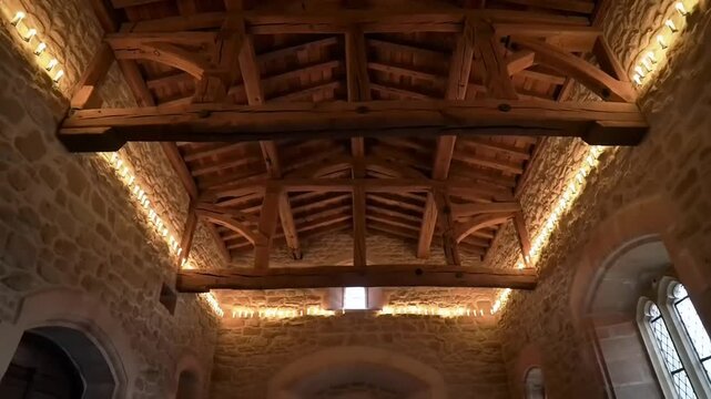 Wooden church ceiling structure