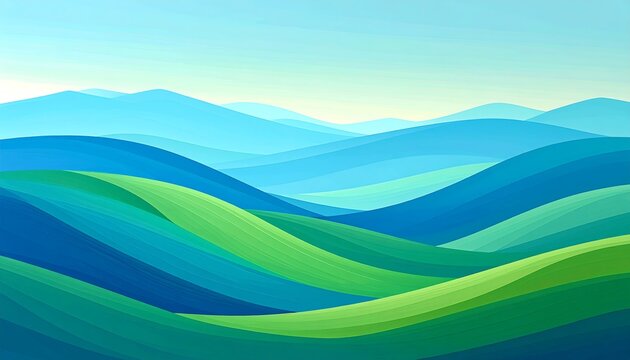 Serene rolling hills under a clear blue sky