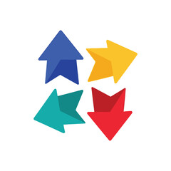 Four Arrows Pointing in Different Directions.