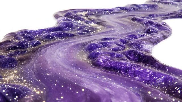 A detailed view of a decorative cake with purple and silver decorations, suitable for events or celebrations