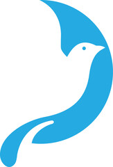 Abstract Blue Bird Logo Vector