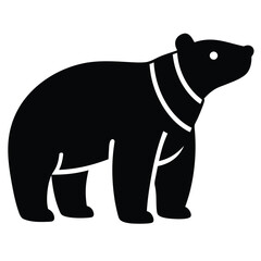 Fototapeta premium Polar Bear Silhouette Wearing Winter Scarf Vector Illustration