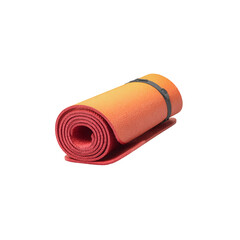 Rolled Up Camping Mat with Strap, Red and Orange Exercise Mat, Portable Yoga Mat