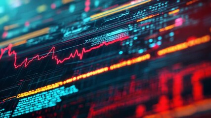 Financial data stream showing market fluctuations and analysis charts - Powered by Adobe