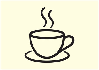 Obraz premium Coffee cup Line art Vector design