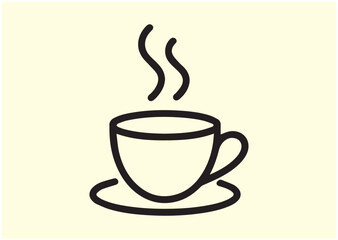 Obraz premium Coffee cup Line art Vector design