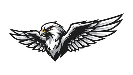 Obraz premium Majestic Eagle with Spread Wings Mascot Logo Illustration Emblem Vector Graphic Design