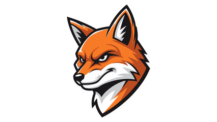 Obraz premium Orange Fox Head Mascot Logo Illustration Aggressive Design for Team Identity