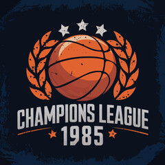  2d vector illustration sports vintage basketball design t shirt icon design celebrating a team's championship items logo ball soccer eagle animal ball 