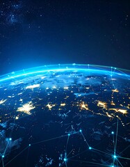 Earth at night, networked